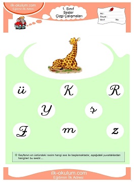 Çocuklar İçin Z Sesi Çalışma Sayfaları 